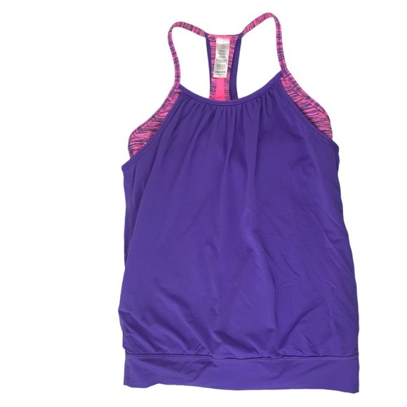 lululemon athletica Other - LULULEMON IVIVVA Yoga Tank Top w Built in Bra Purple with Pink Bra Girls 12